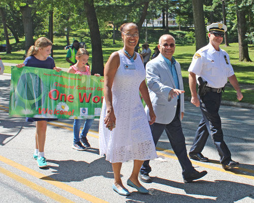 Parade of Flags at 2019 Cleveland One World Day - Yvonne Conwell and Wael Khoury